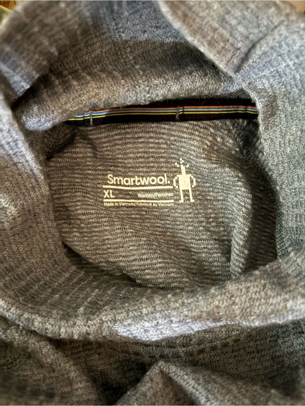 Smartwool 100% Merino Wool Ribbed Long Sleeve Turtleneck Light Blue